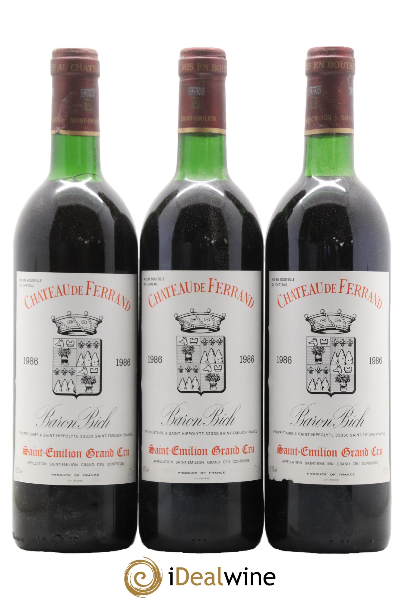 Château Ferrand 1986 - Lot de 3 bouteilles - 0