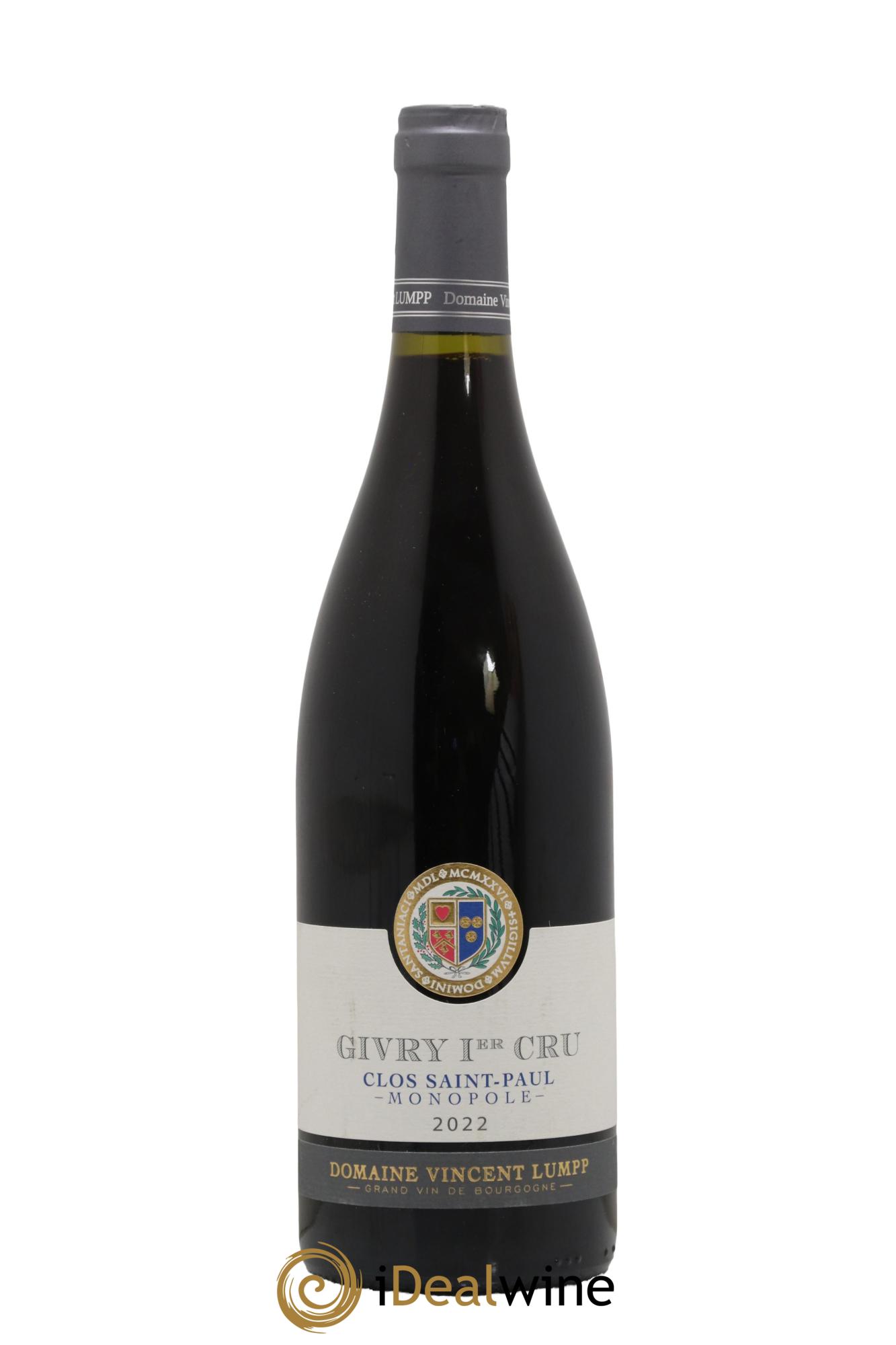 Givry 1Er Cru Clos Saint Paul Vincent Lumpp 2022 - Lot of 1 bottle - 0