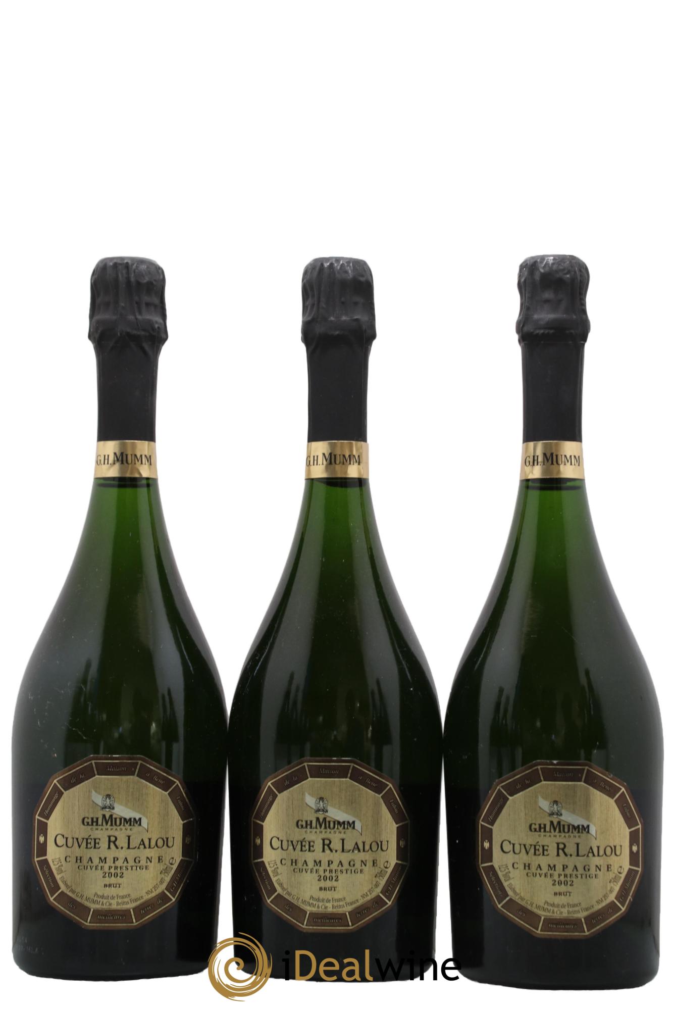 René Lalou Mumm 2002 - Lot of 3 bottles - 0