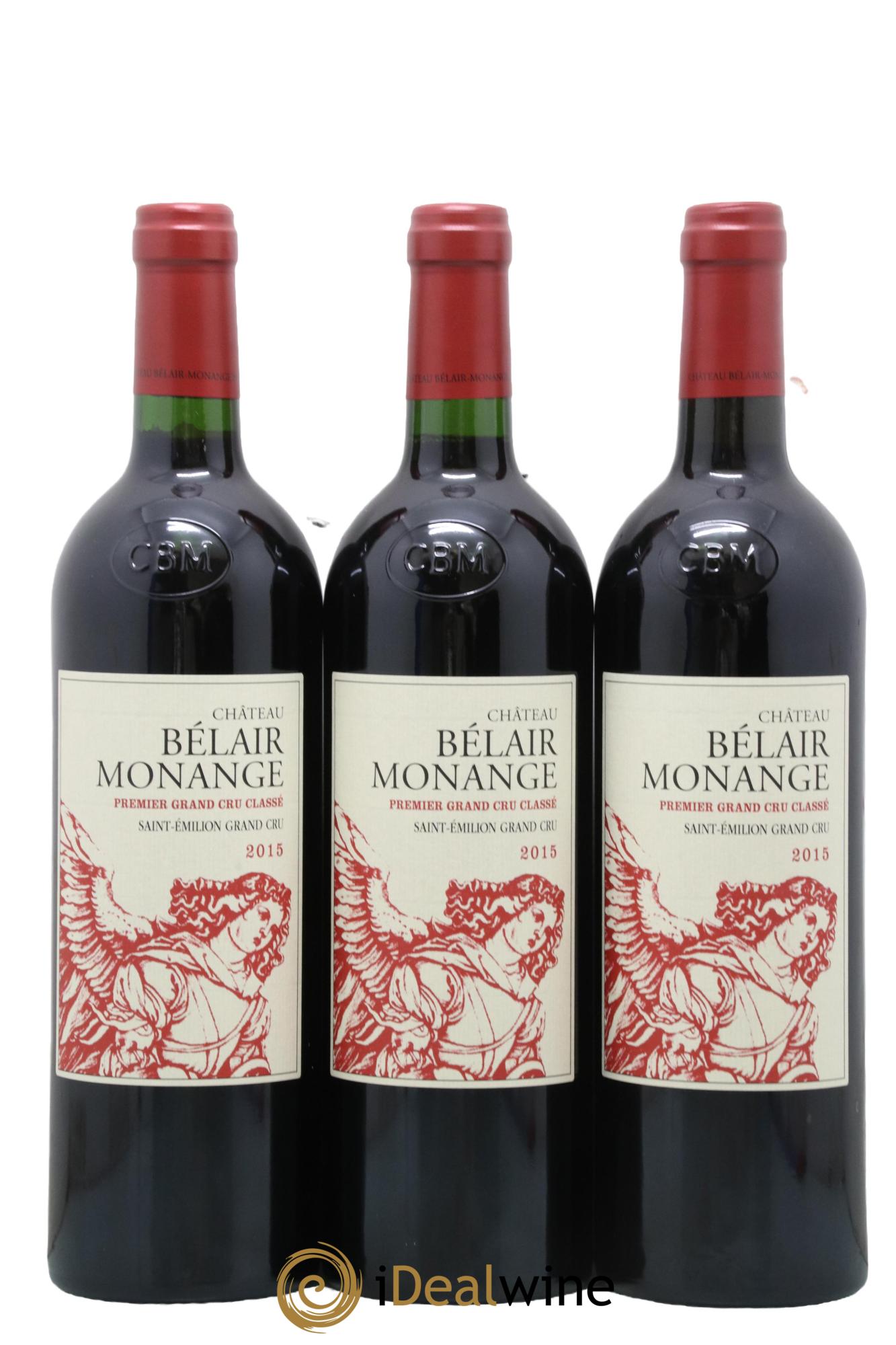 Château Belair (Belair-Monange) 1er Grand Cru Classé B 2015 - Lotto di 3 bottiglie - 0