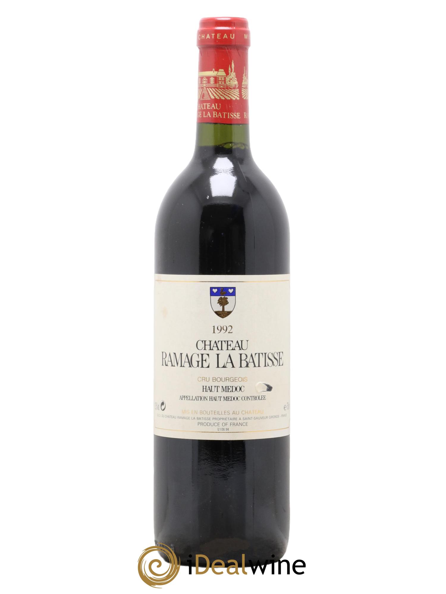 Château Ramage la Bâtisse Cru Bourgeois 1992 - Lot de 1 bouteille - 0