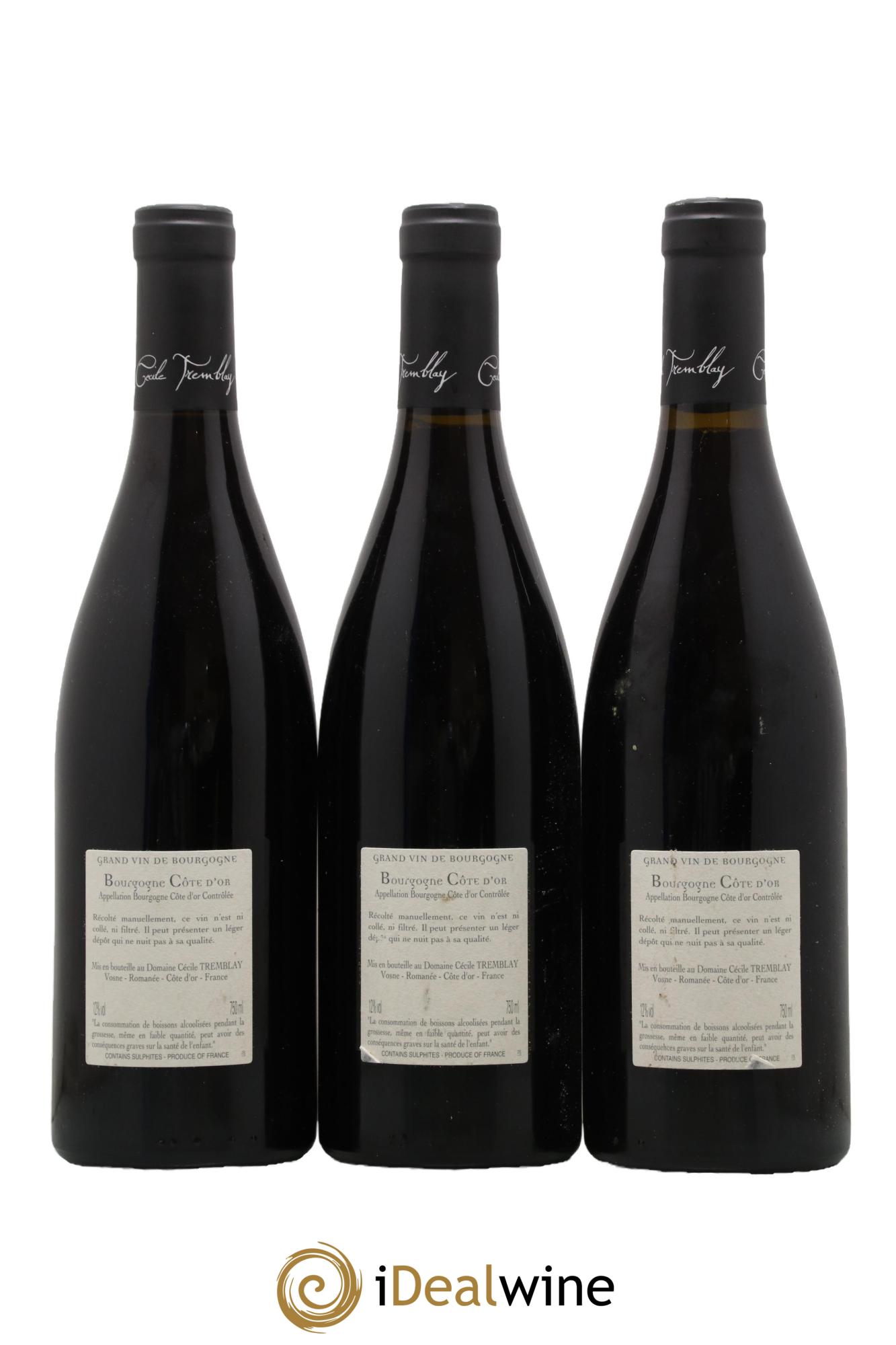 Bourgogne Côte d'Or Cécile Tremblay 2017 - Lot of 3 bottles - 1