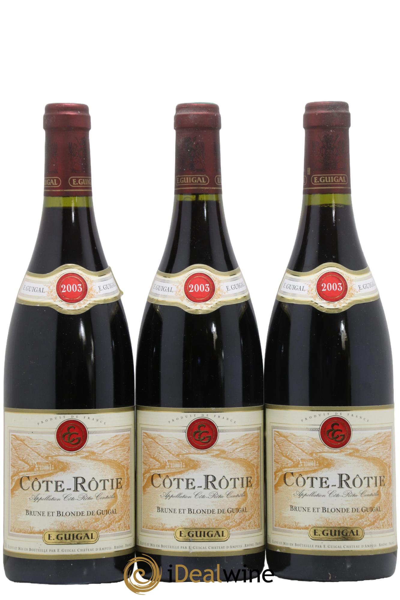 Côte-Rôtie Côtes Brune et Blonde Guigal 2003 - Posten von 3 Flaschen - 0