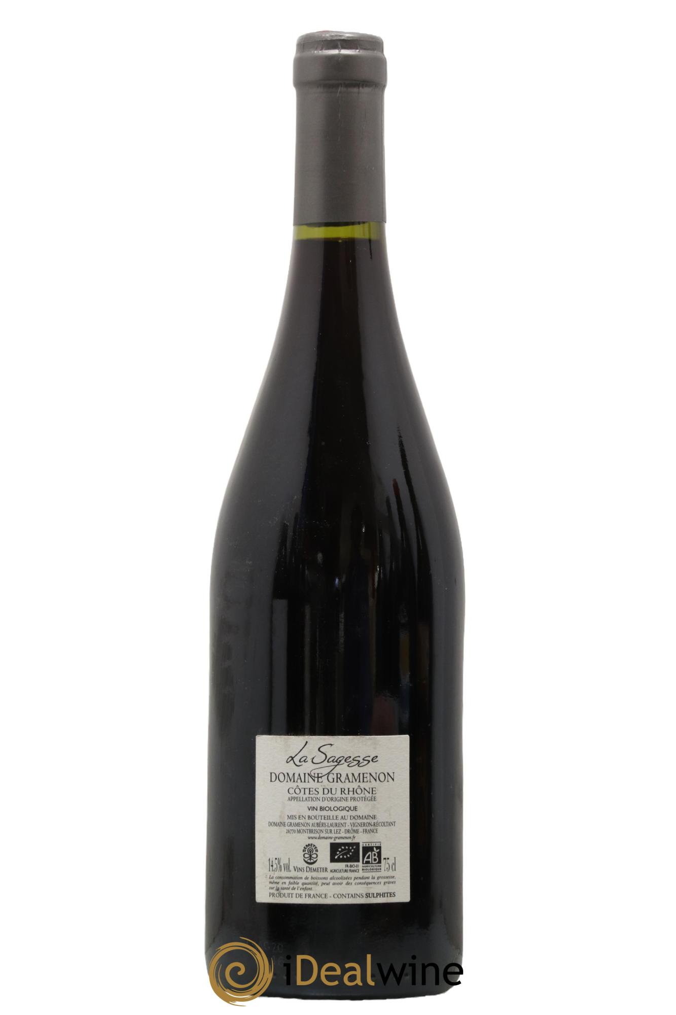 Côtes du Rhône La Sagesse Gramenon (Domaine) 2020 - Lot of 1 bottle - 1