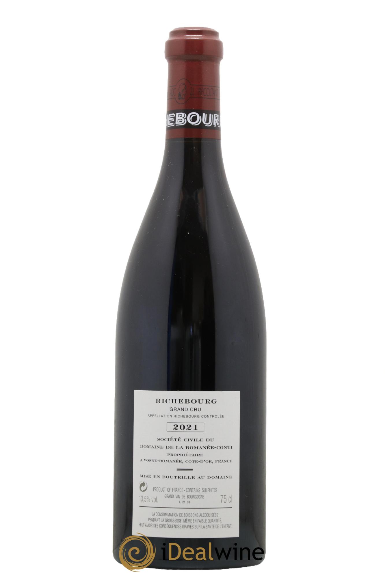 Richebourg Grand Cru Domaine de la Romanée-Conti 2021 - Lot de 1 bouteille - 1