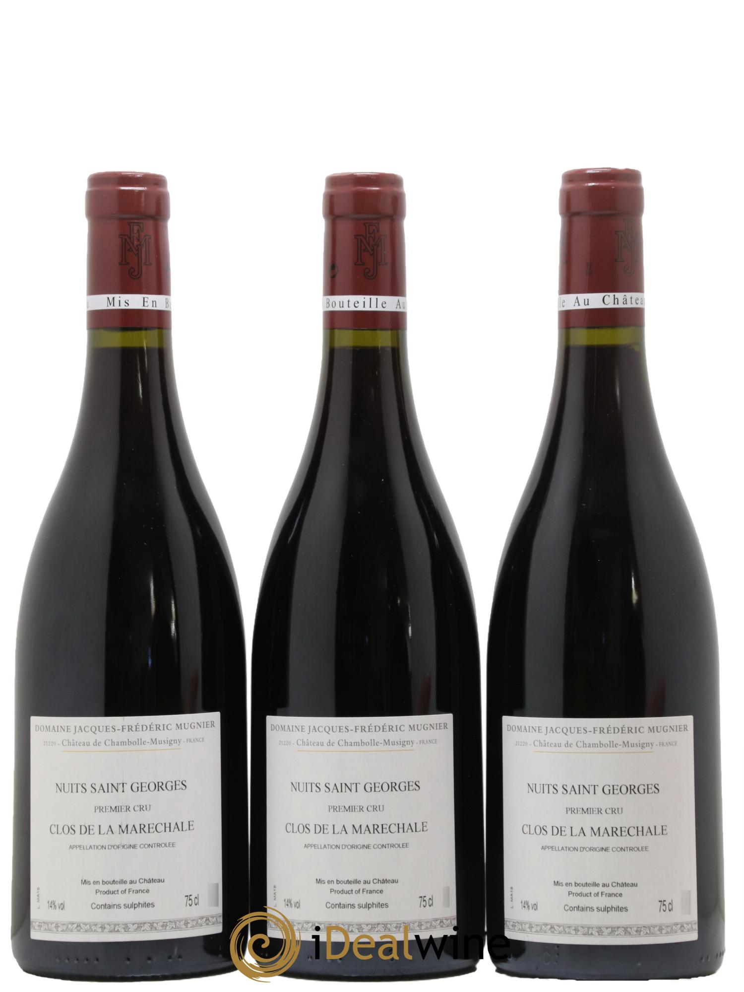 Nuits Saint-Georges 1er Cru Clos de La Maréchale Jacques-Frédéric Mugnier 2018 - Lot of 3 bottles - 1