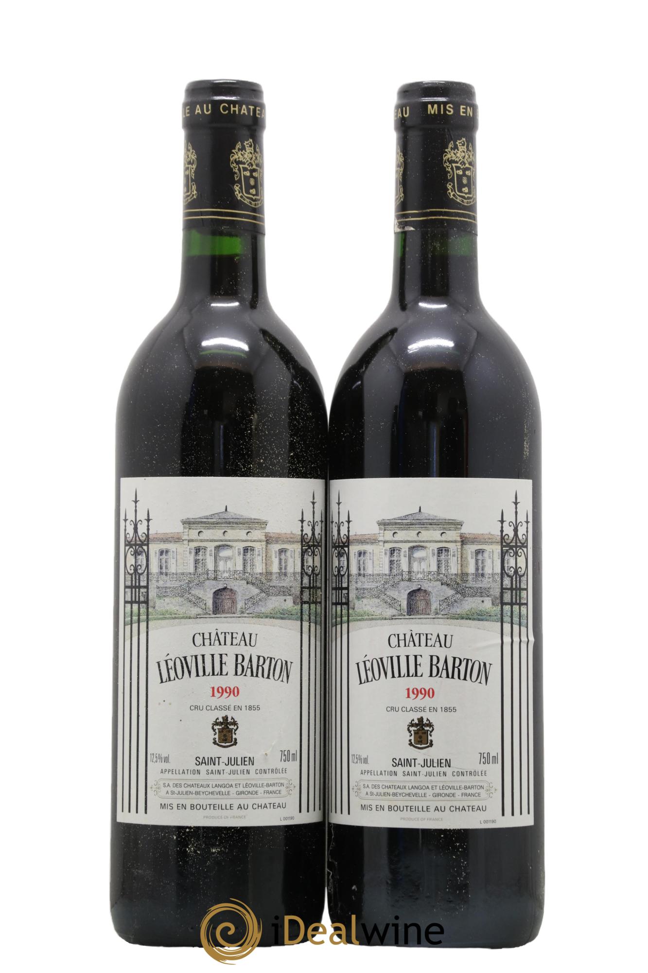 Château Léoville Barton 2ème Grand Cru Classé 1990 - Lot de 2 bouteilles - 0