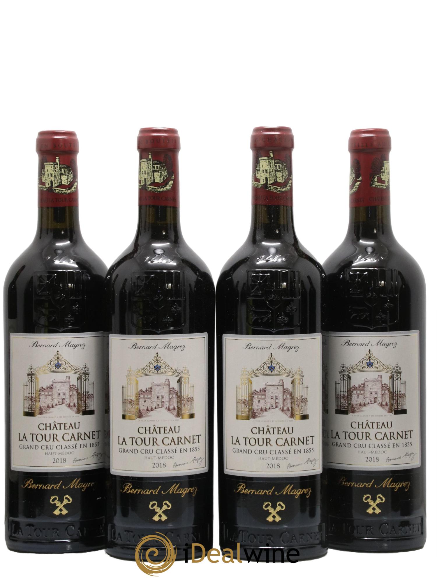 Château la Tour Carnet 4ème Grand Cru Classé 2018 - Lot de 4 bouteilles - 0