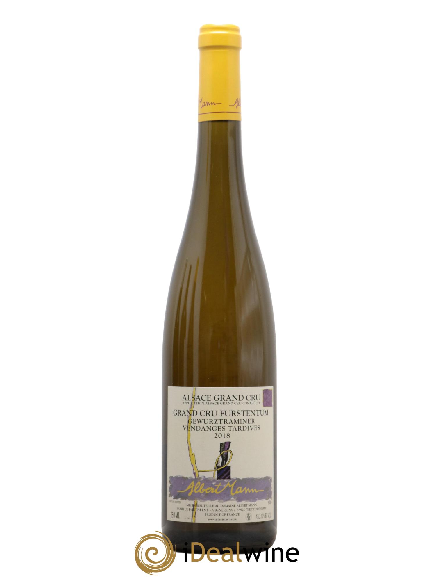 Alsace Gewurztraminer Grand Cru Furstentum Vendanges Tardives Albert Mann 2018 - Lot de 1 bouteille - 0