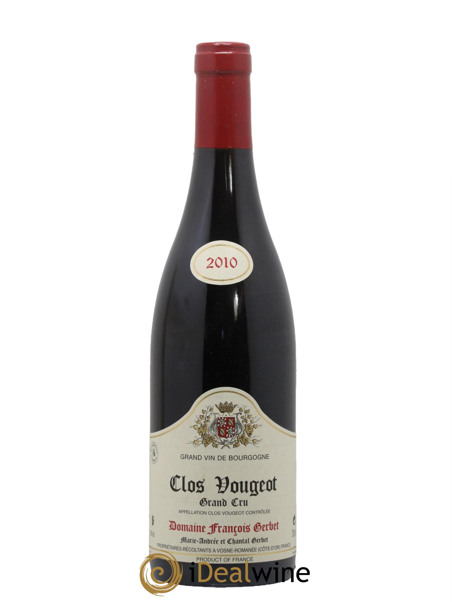 Clos de Vougeot Grand Cru François Gerbet 2010 - Lot de 1 bouteille - 0