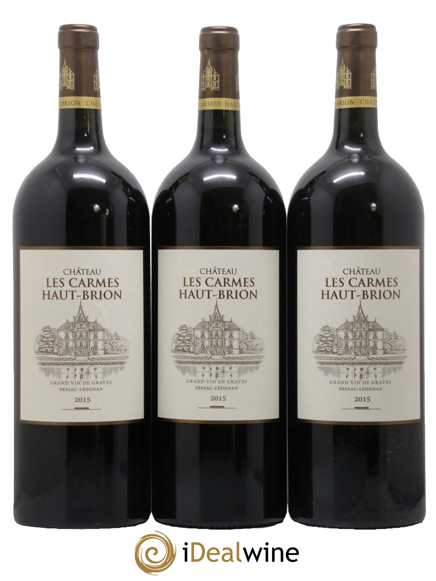 Château Les Carmes Haut-Brion 2015 - Lot of 3 magnums - 0