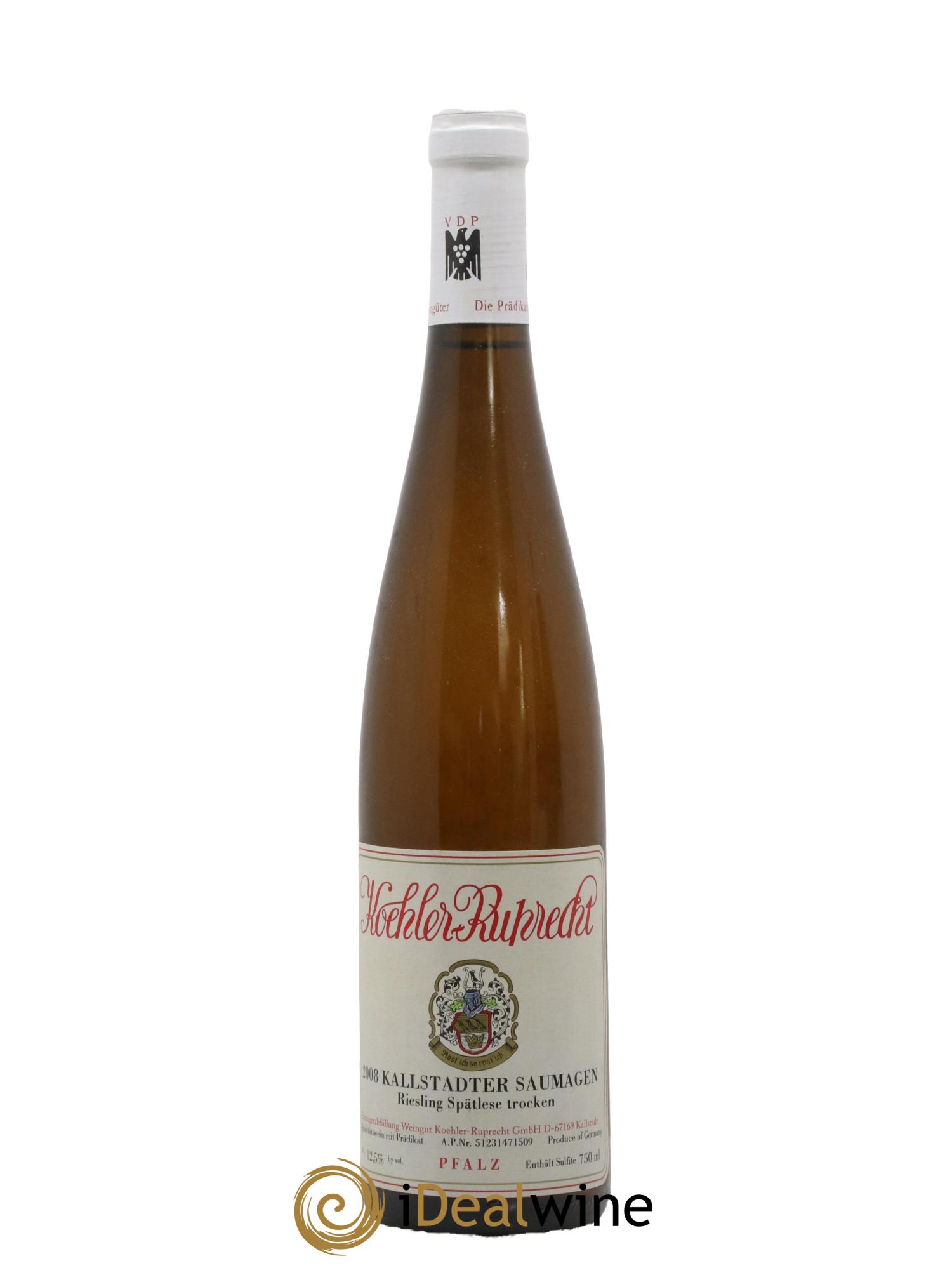 Allemagne Pfalz Koehler-Ruprecht Kallstadter Saumagen Riesling Spatlese Trocken 2008 - Lot of 1 bottle - 0