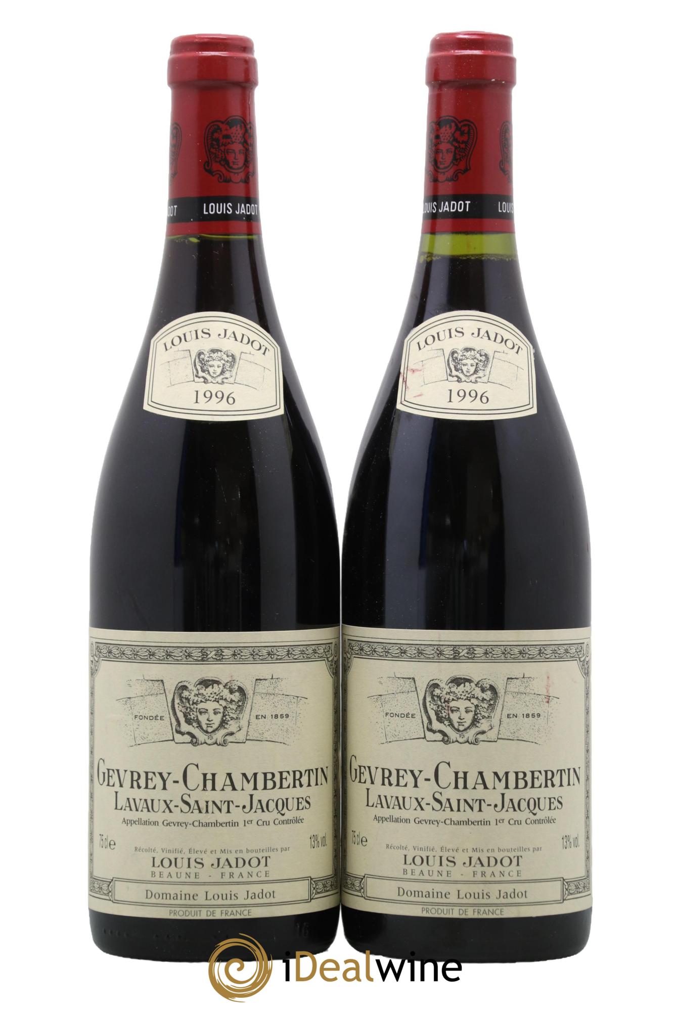 Gevrey-Chambertin 1er Cru Lavaux Saint Jacques Maison Louis Jadot 1996 - Lot de 2 bouteilles - 0