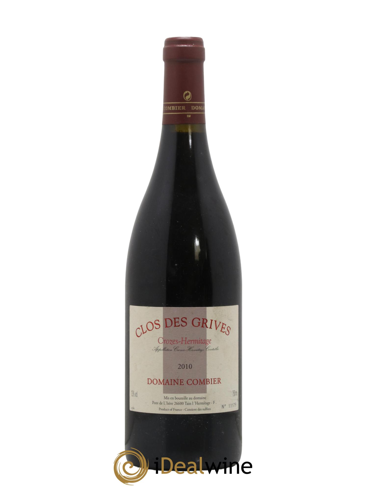 Crozes-Hermitage Clos des Grives Laurent Combier 2010 - Lot de 1 bouteille - 0