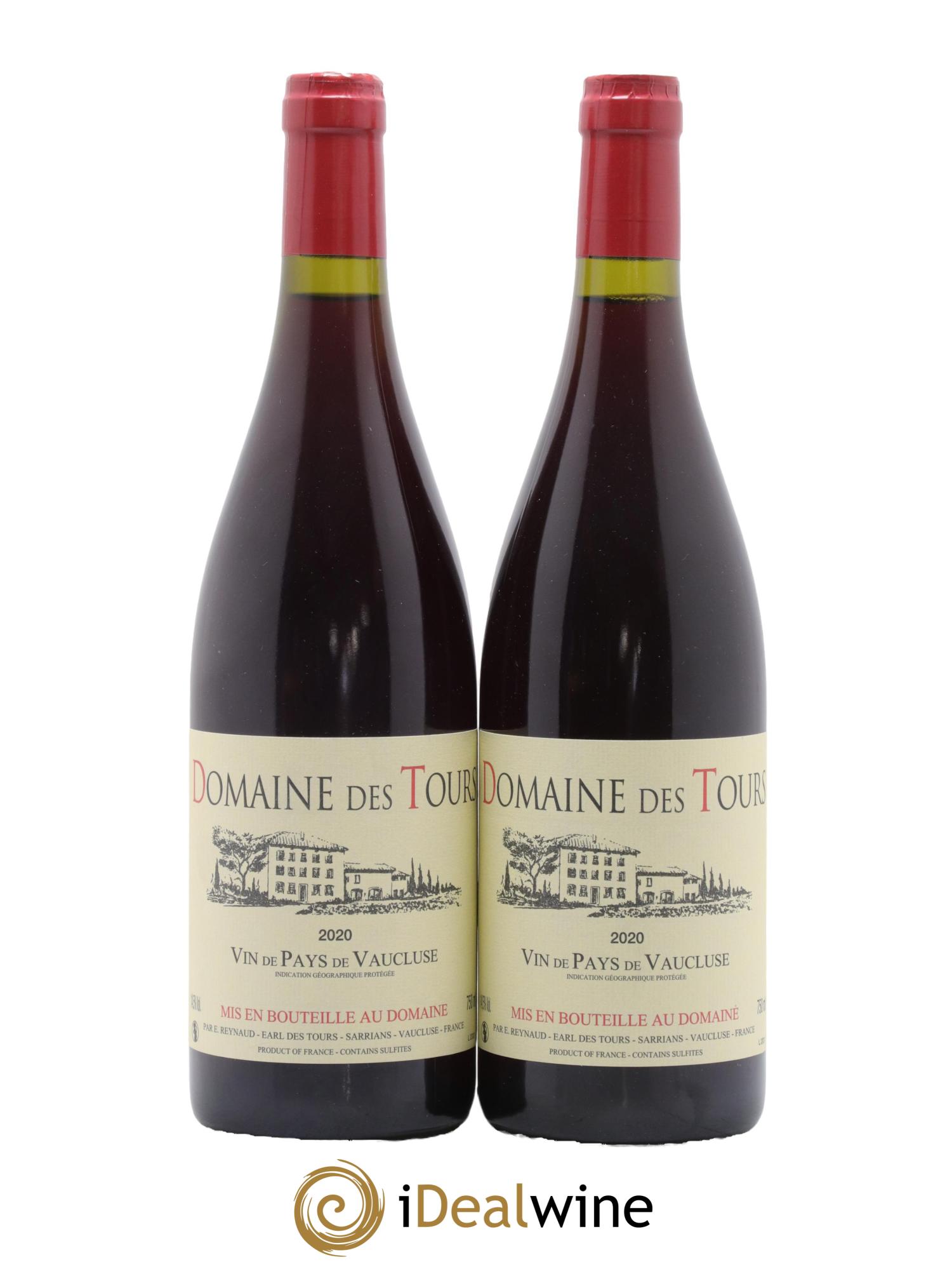 IGP Vaucluse (Vin de Pays de Vaucluse) Domaine des Tours Emmanuel Reynaud 2020 - Lot de 2 bouteilles - 0