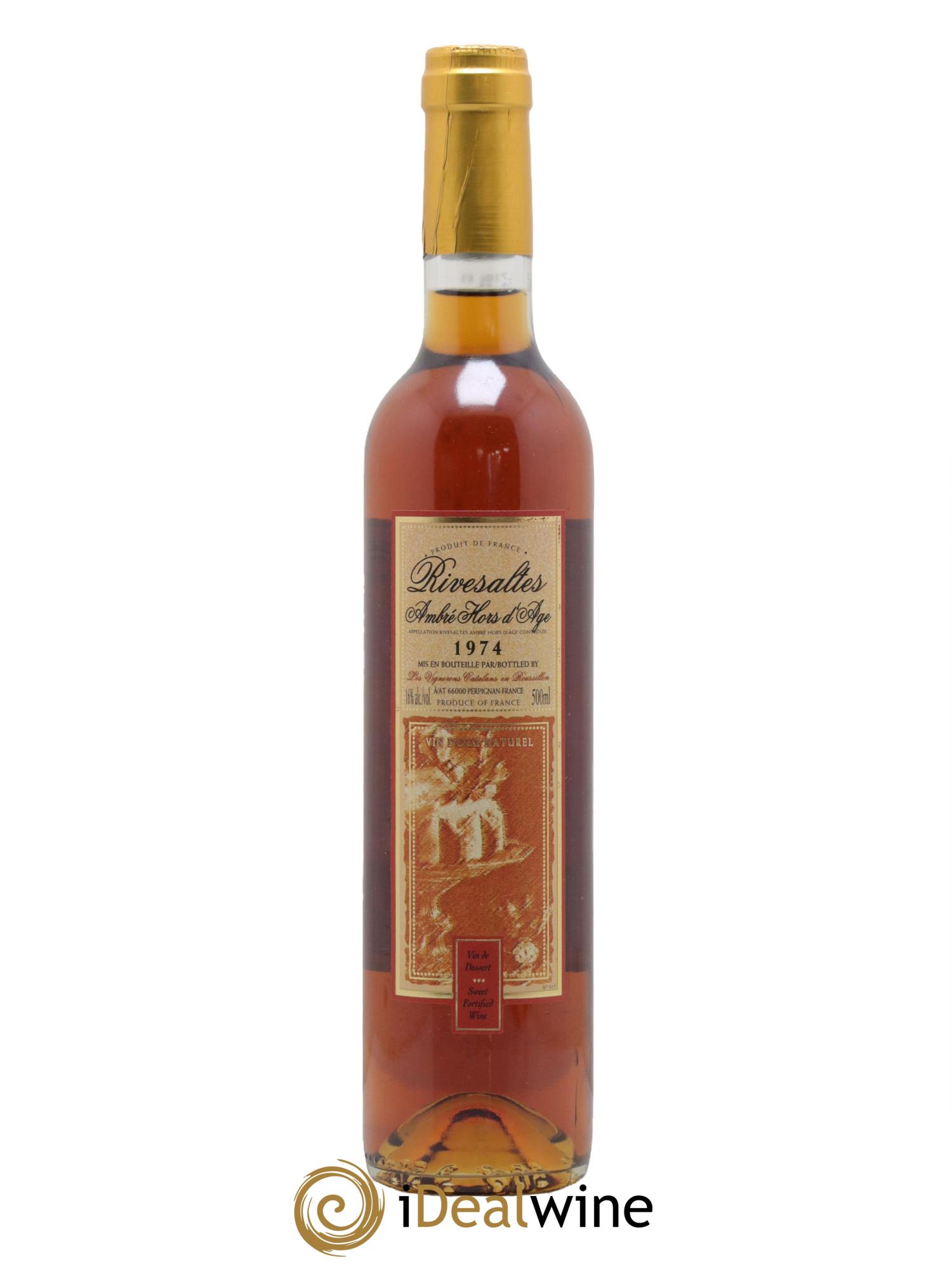 Rivesaltes Ambré Hors d'Age Les Vignerons Catalans en Roussillon 1974 - Lotto di 1 formato 50cl - 0