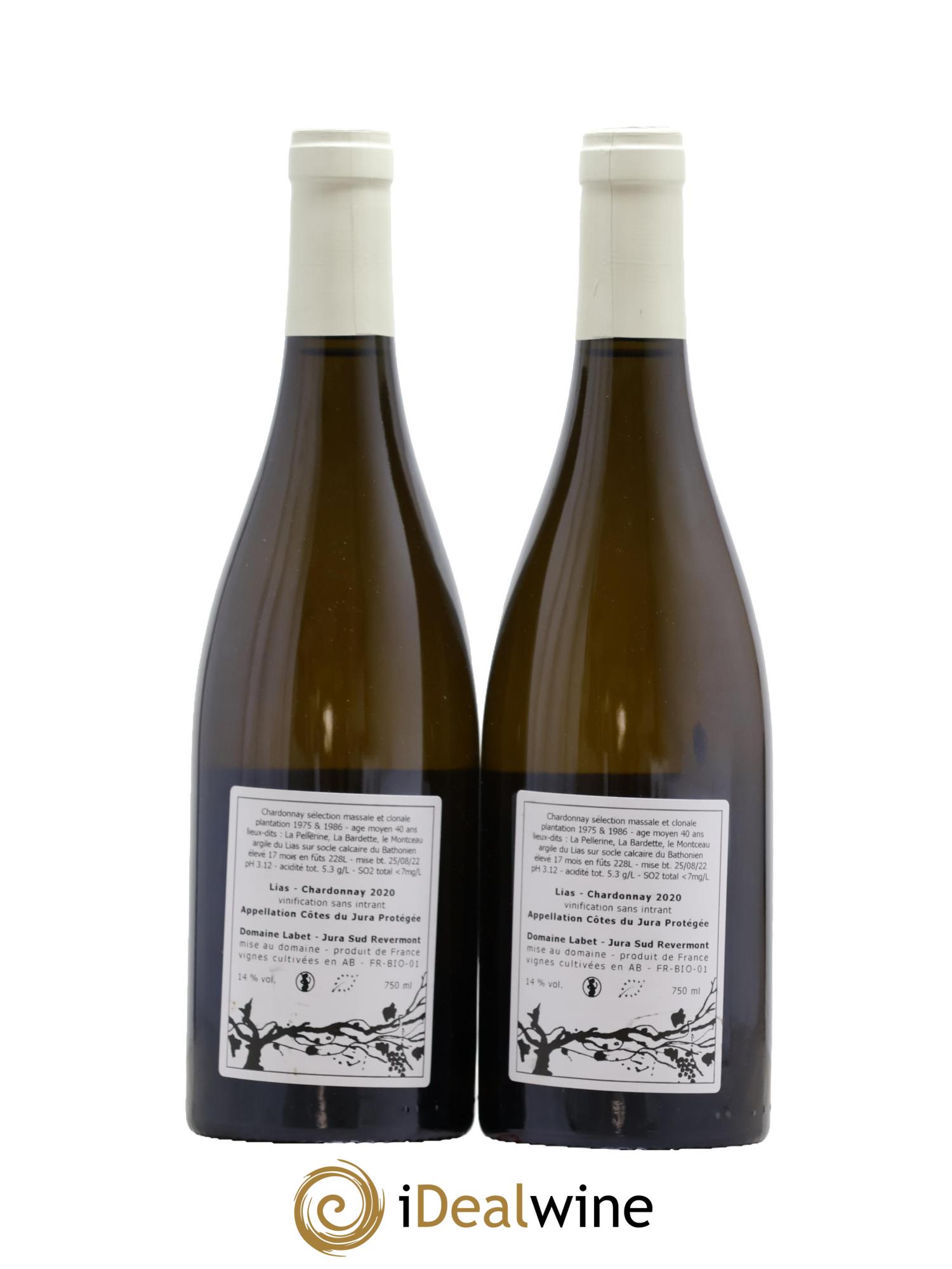 Côtes du Jura Chardonnay Lias Romain - Julien  - Charline Labet 2020 - Lot of 2 bottles - 1