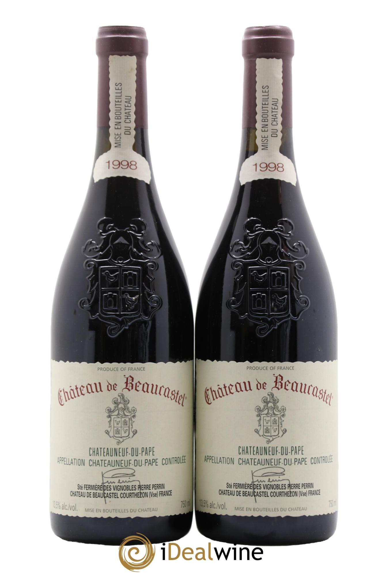 Châteauneuf-du-Pape Château de Beaucastel Famille Perrin 1998 - Lotto di 2 bottiglie - 0