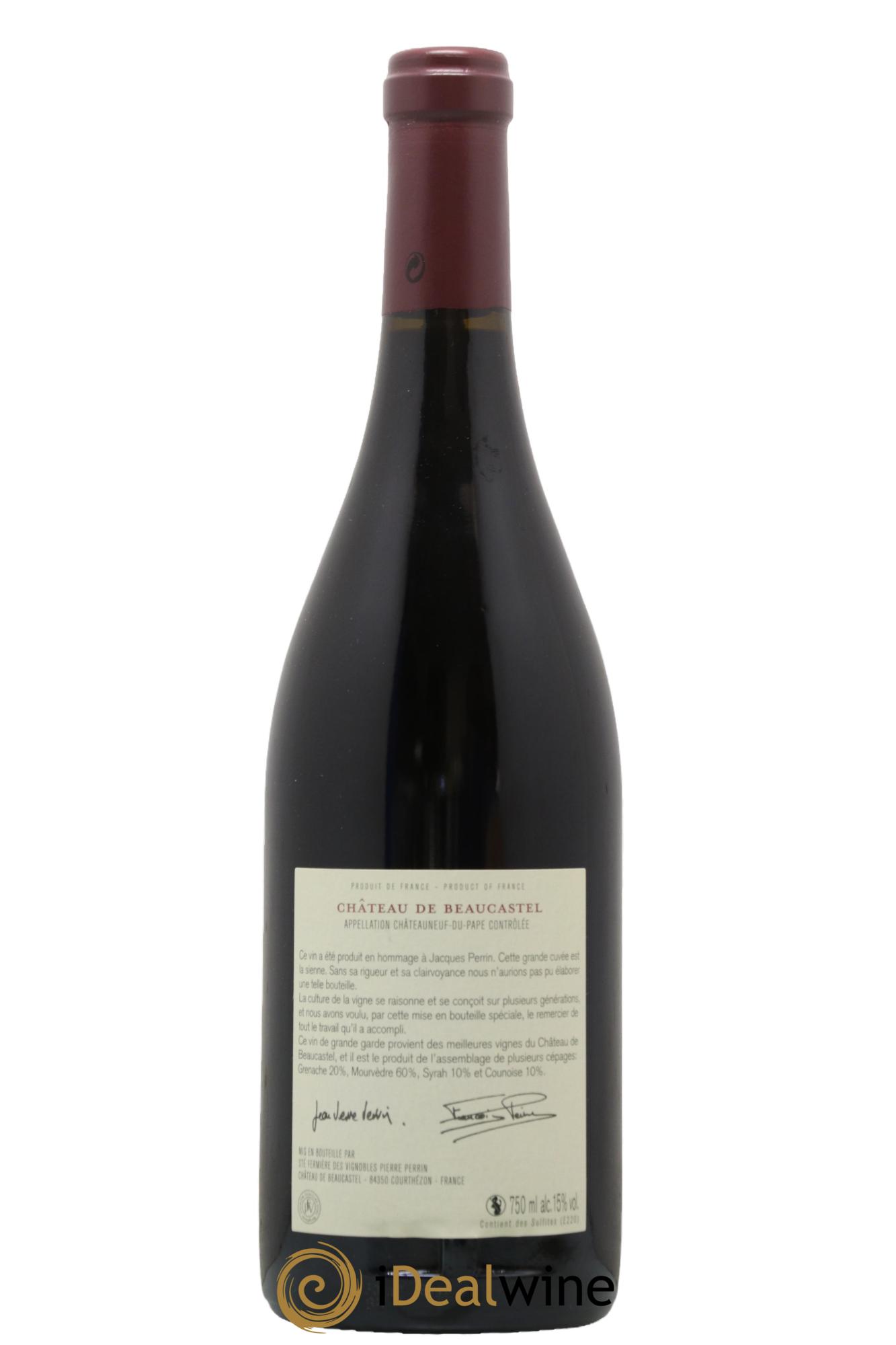 Châteauneuf-du-Pape Château de Château de Beaucastel Hommage à Jacques Perrin Famille Perrin 2009 - Lot de 1 bouteille - 1