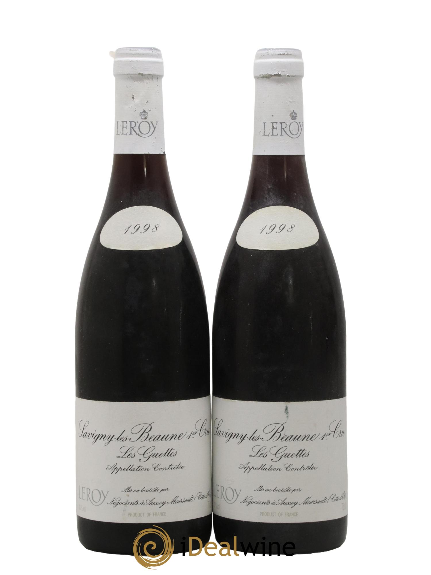 Savigny-lès-Beaune 1er Cru Les Guettes Leroy SA 1998 - Lotto di 2 bottiglie - 0