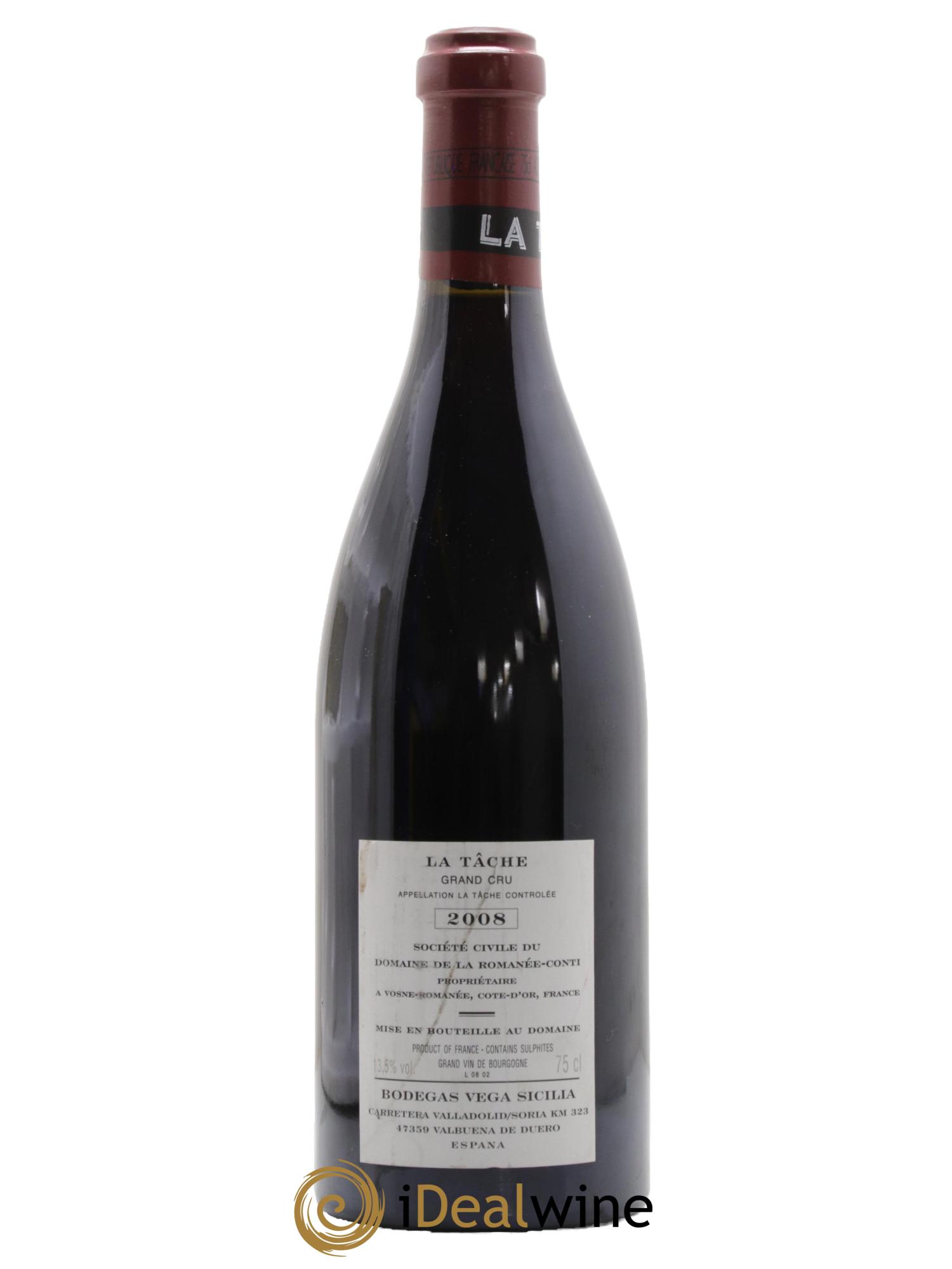 La Tâche Grand Cru Domaine de la Romanée-Conti 2008 - Lot de 1 bouteille - 1