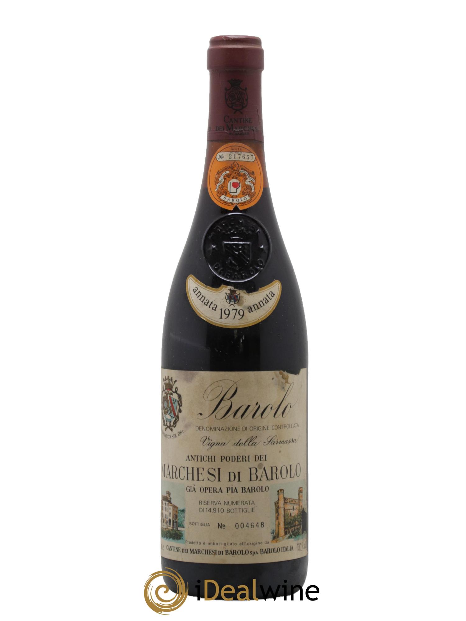 Barolo DOCG Sarmassa Marchesi di Barolo 1979 - Lot de 1 bouteille - 0