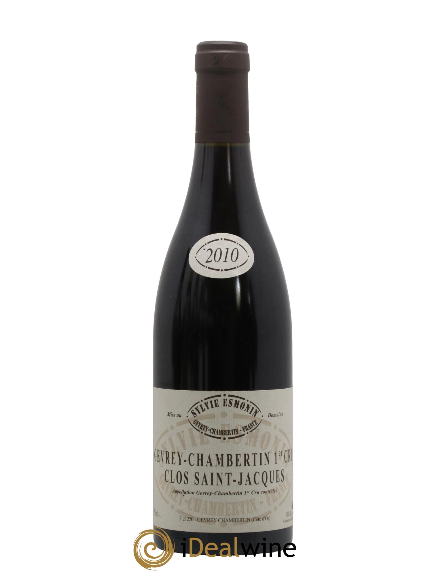 Gevrey-Chambertin 1er Cru Clos Saint Jacques Sylvie Esmonin 2010 - Lot de 1 bouteille - 0