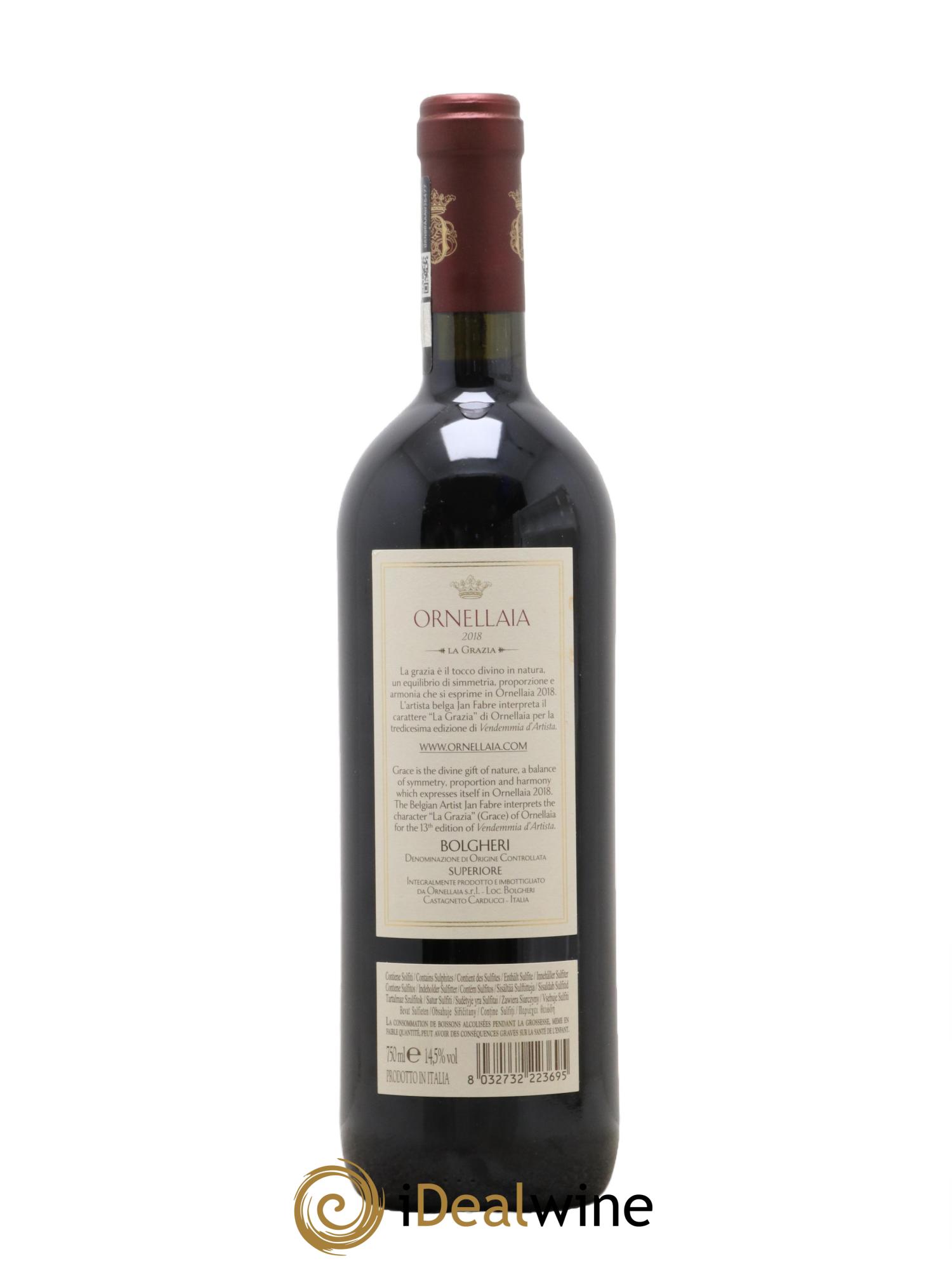 Italie Bolgheri DOC La Grazia Tenuta Dell'Ornellaia Jan Fabre 2018 - Posten von 1 Flasche - 1