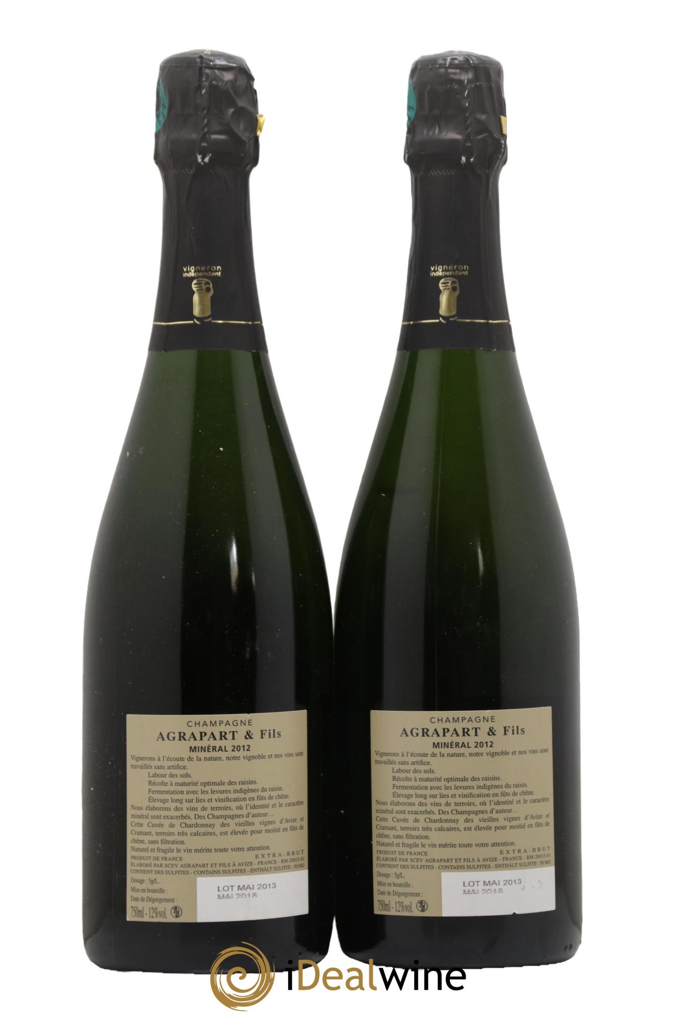 Minéral Extra-Brut Blanc de blancs Agrapart & Fils 2012 - Lot of 2 bottles - 1