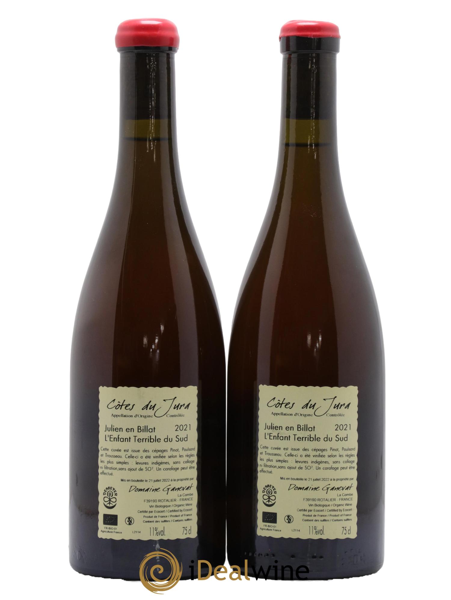 Côtes du Jura Julien en Billat l'enfant terrible du Sud Jean-François Ganevat (Domaine) 2021 - Lot de 2 bouteilles - 1