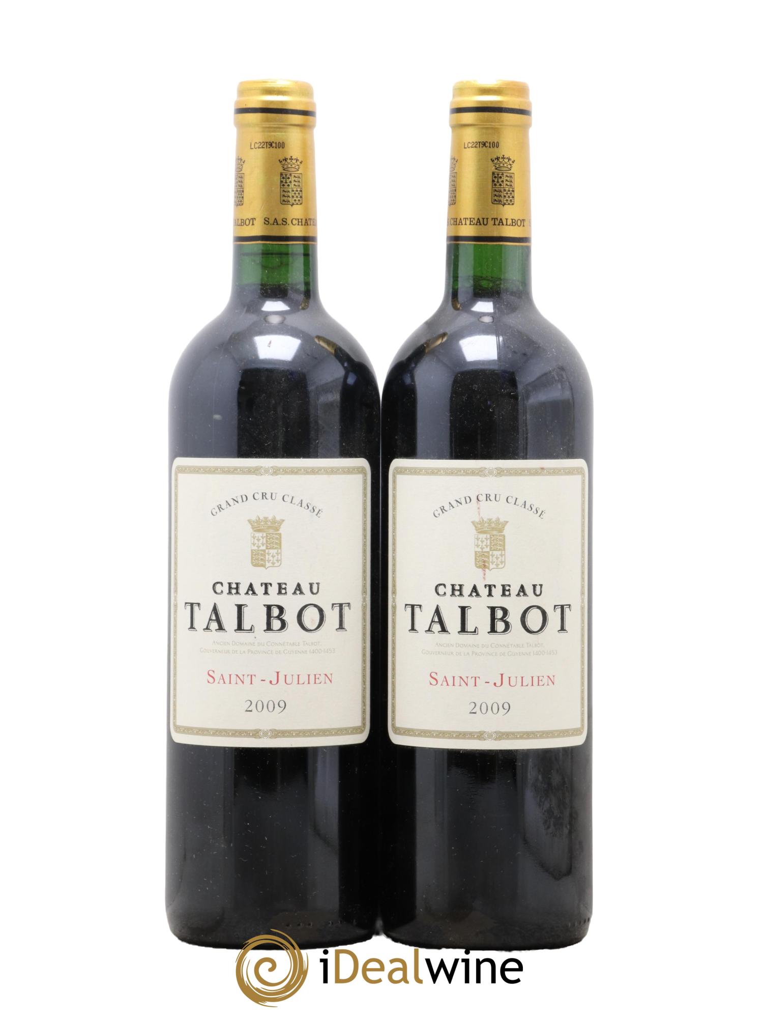 Château Talbot 4ème Grand Cru Classé 2009 - Posten von 2 Flaschen - 0