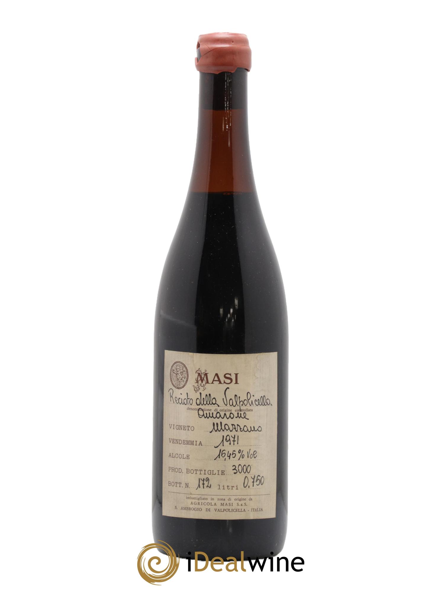 Amarone della Valpolicella DOC Mazzano MASI 1971 - Lot de 1 bouteille - 0