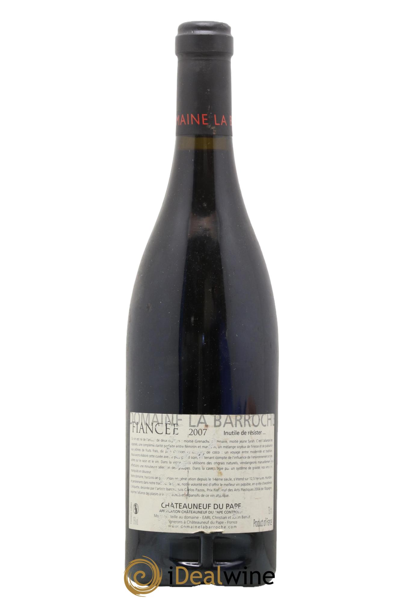 Châteauneuf-du-Pape La Barroche (Domaine de) Cuvée Fiancée Julien Barrot 2007 - Lotto di 1 bottiglia - 1