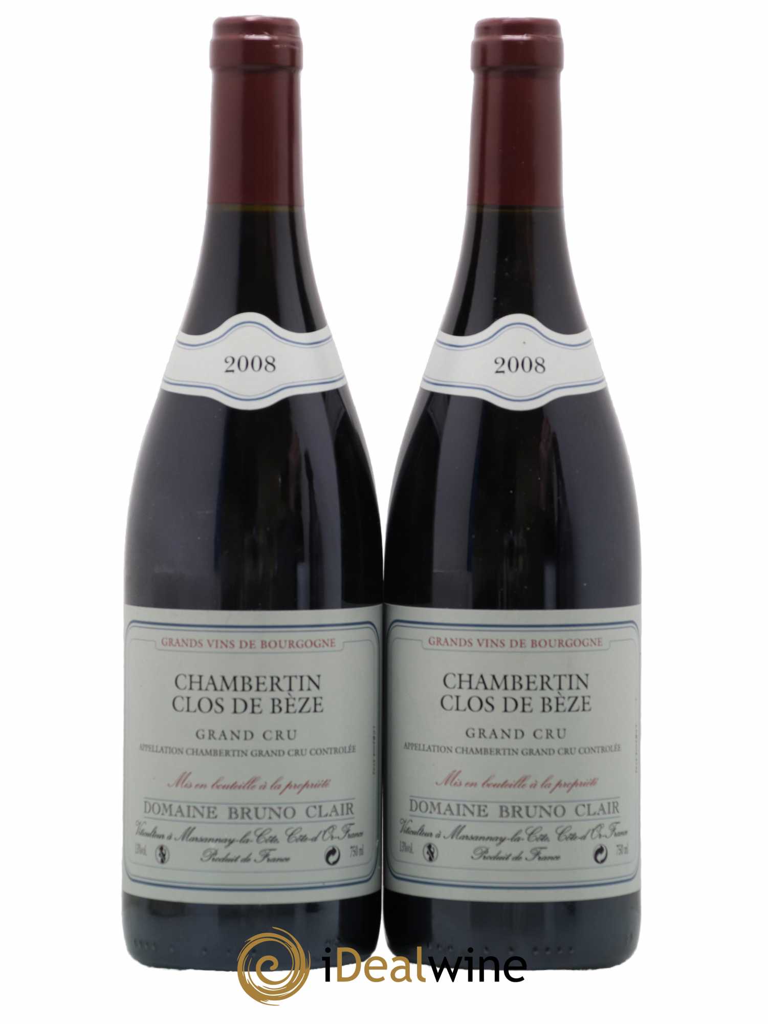 Chambertin Clos de Bèze Grand Cru Bruno Clair (Domaine)  2008 - Lot of 2 bottles - 0