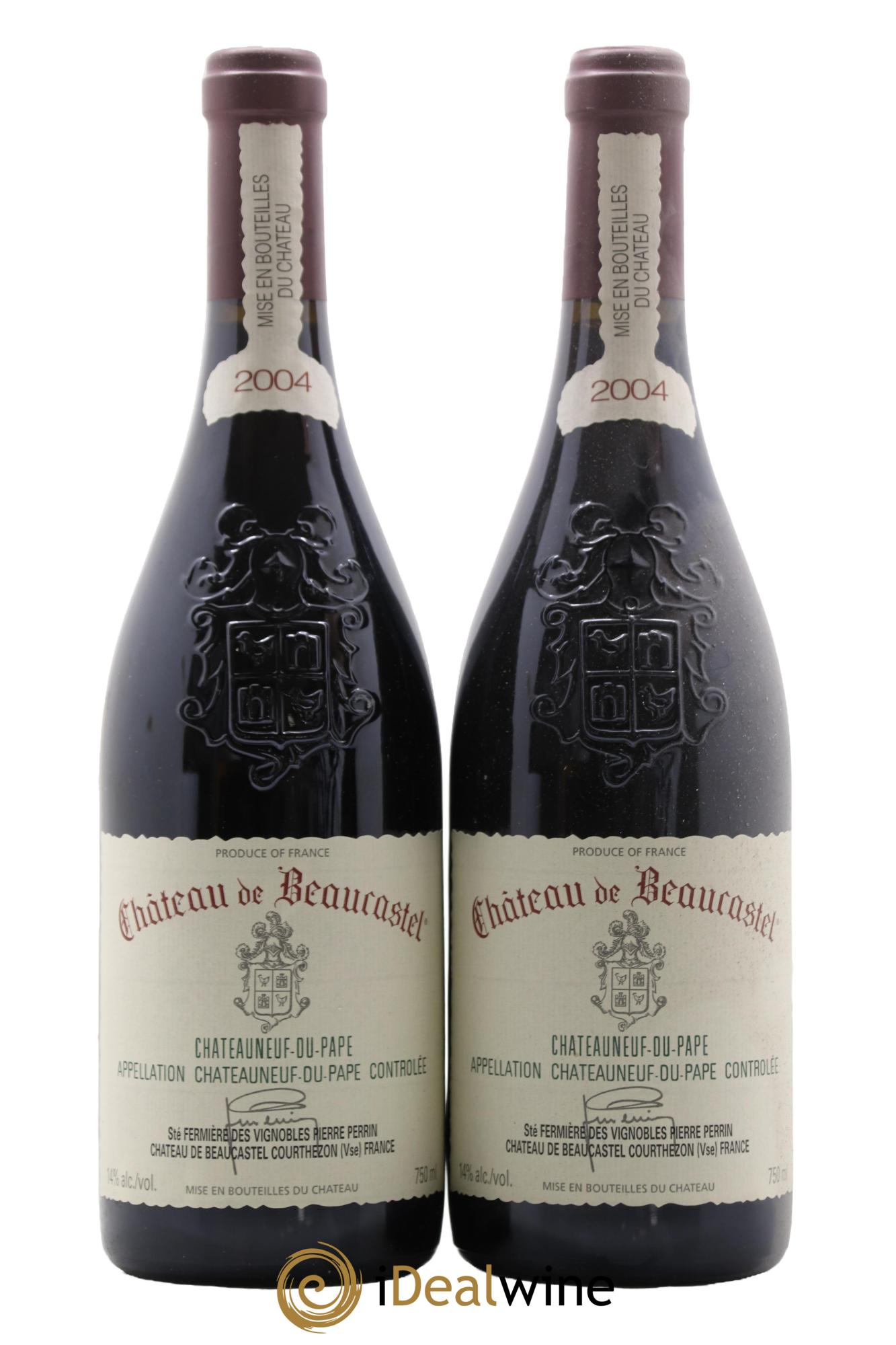 Châteauneuf-du-Pape Château de Beaucastel Famille Perrin 2004 - Lot de 2 bouteilles - 0