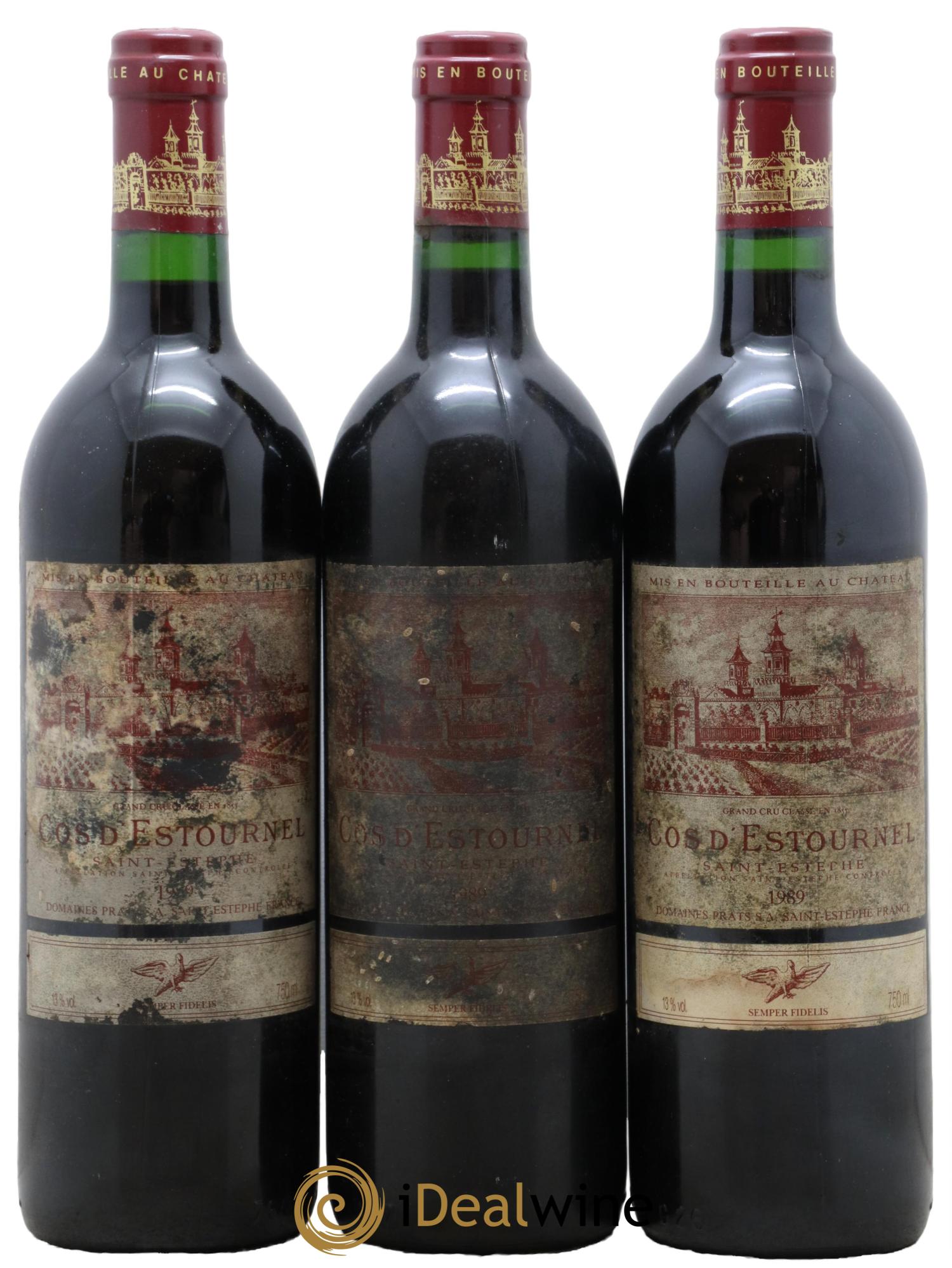 Cos d'Estournel 2ème Grand Cru Classé  1989 - Lot de 3 bouteilles - 0