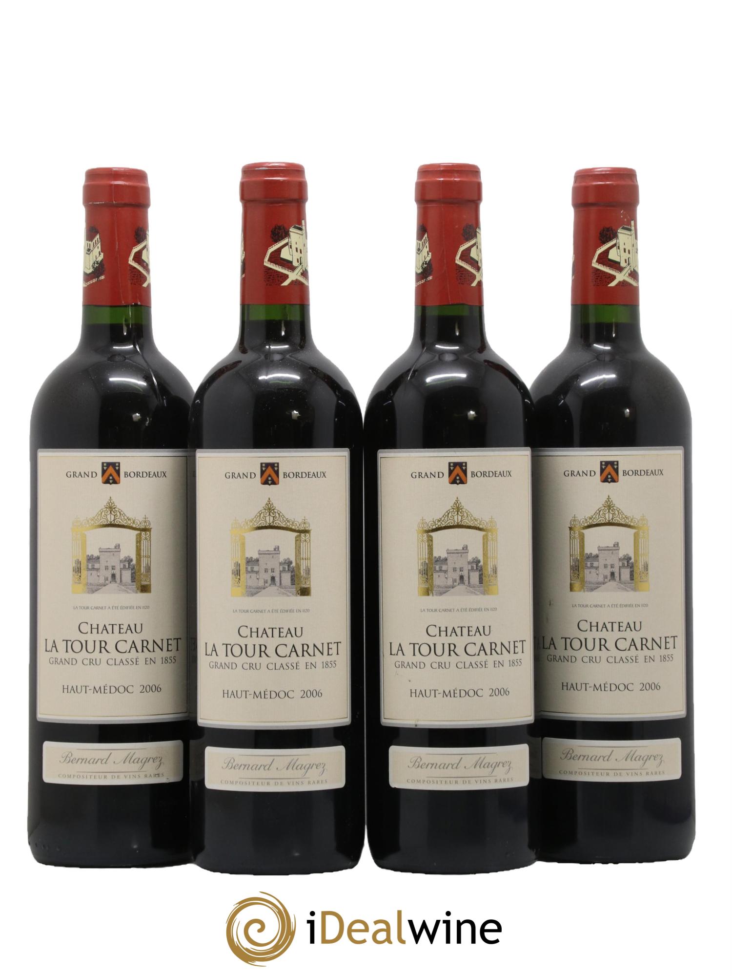 Château la Tour Carnet 4ème Grand Cru Classé 2006 - Lot de 4 bouteilles - 0