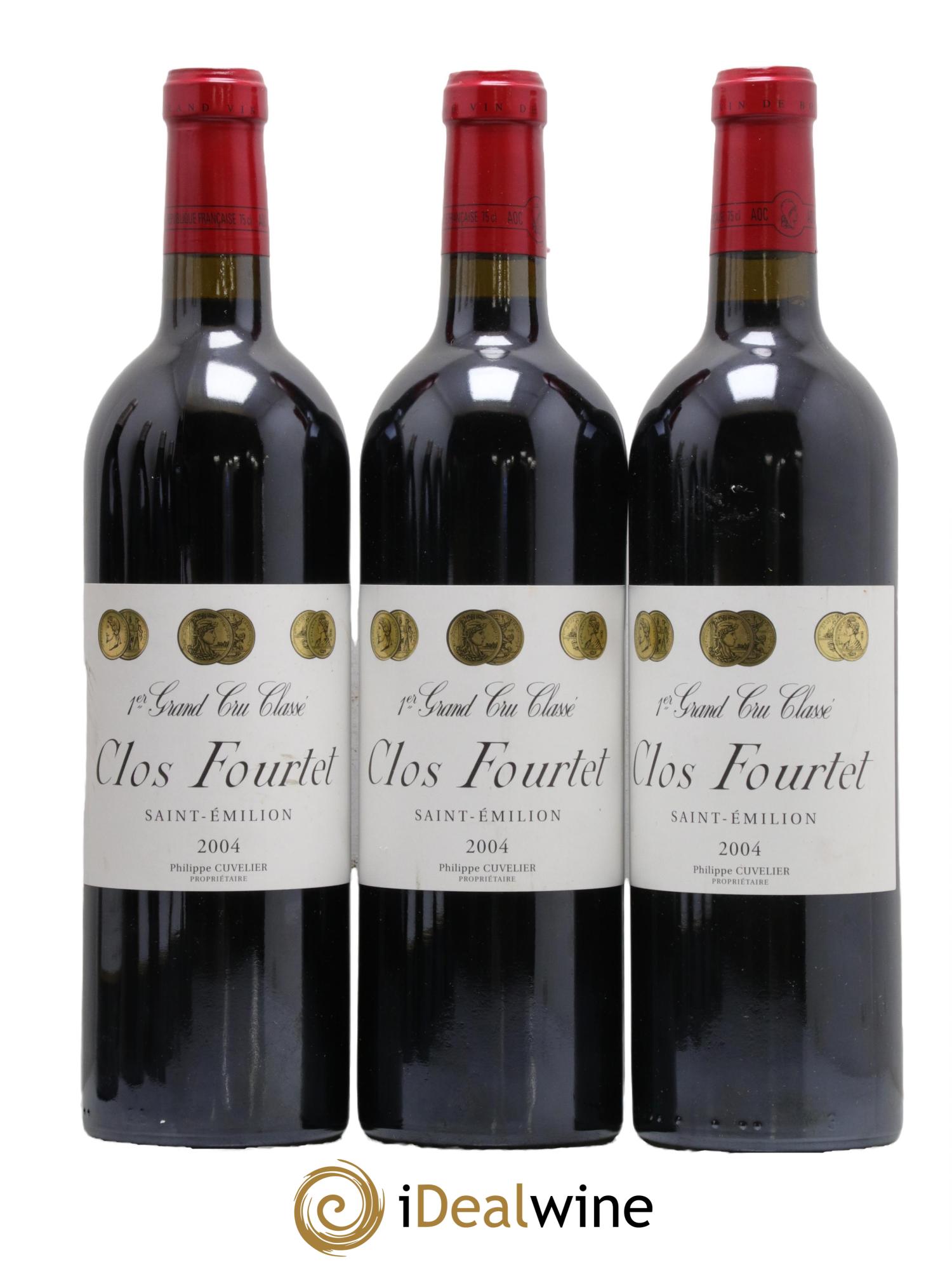 Clos Fourtet 1er Grand Cru Classé B  2004 - Lotto di 3 bottiglie - 0