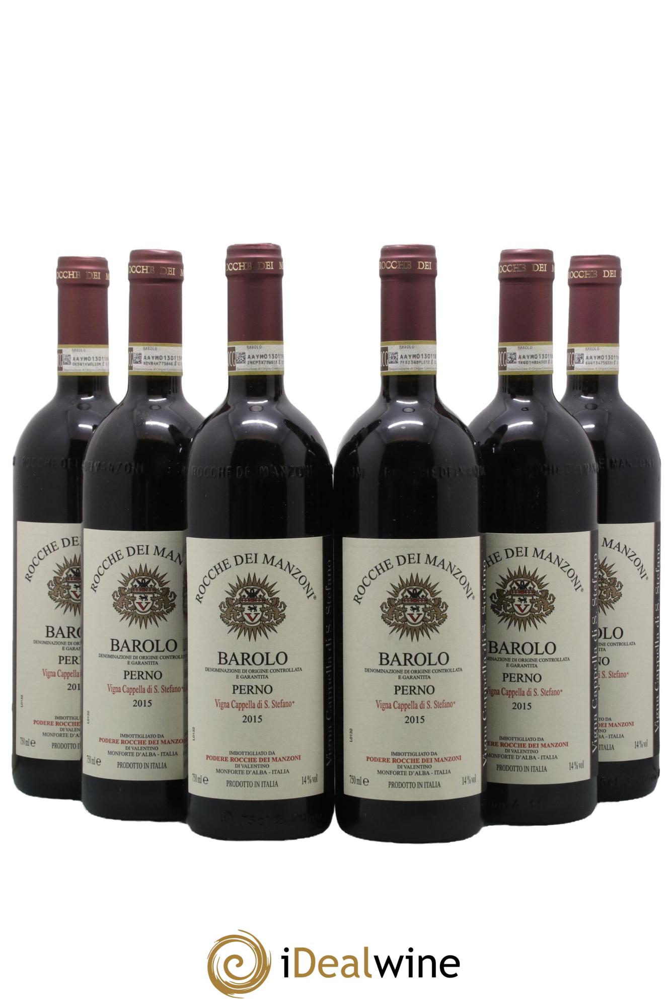 Barolo DOCG Perno Vigna Cappella Di S Stefano Rocche Dei Manzoni 2015 - Lot of 6 bottles - 0