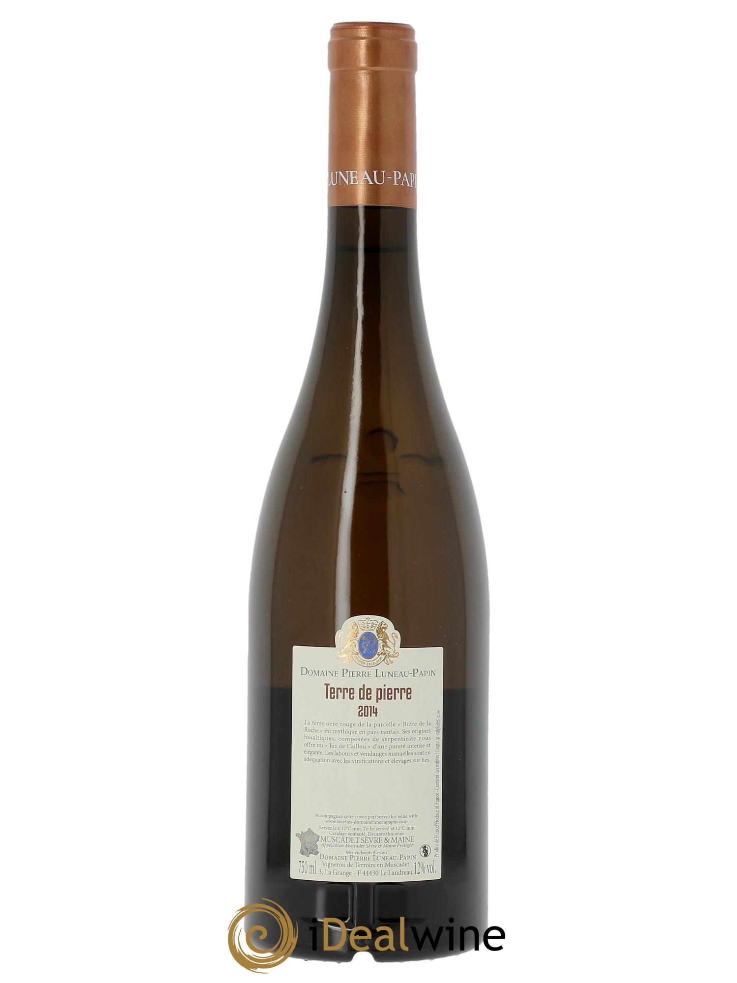 Muscadet-Sèvre-et-Maine sur lie Terre de Pierre Luneau-Papin  2014 - Lot of 1 bottle - 1