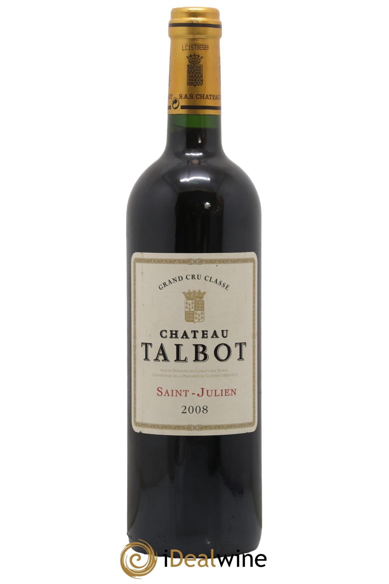 Château Talbot 4ème Grand Cru Classé  2008 - Lot de 1 bouteille - 0