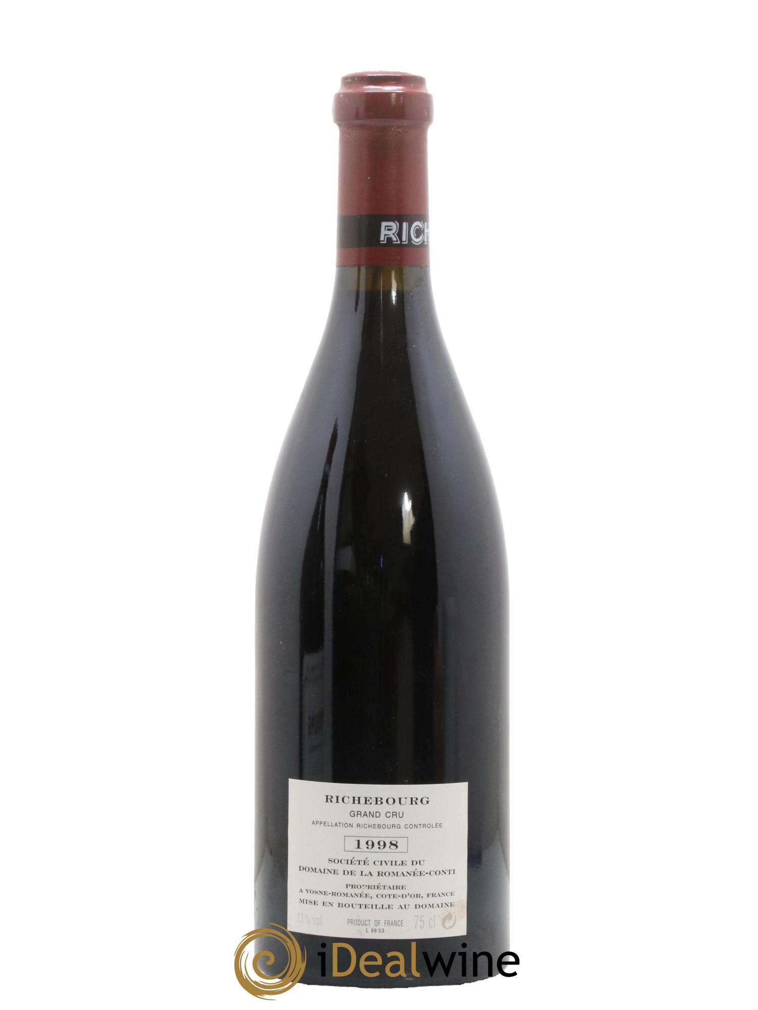 Richebourg Grand Cru Domaine de la Romanée-Conti 1998 - Lotto di 1 bottiglia - 1