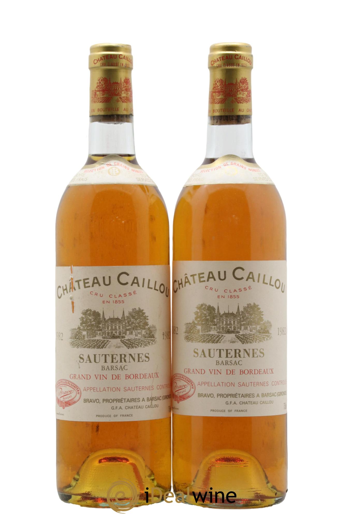 Château Caillou 2ème Grand Cru Classé Sélection de Grains Nobles 1982 - Lotto di 2 bottiglie - 0