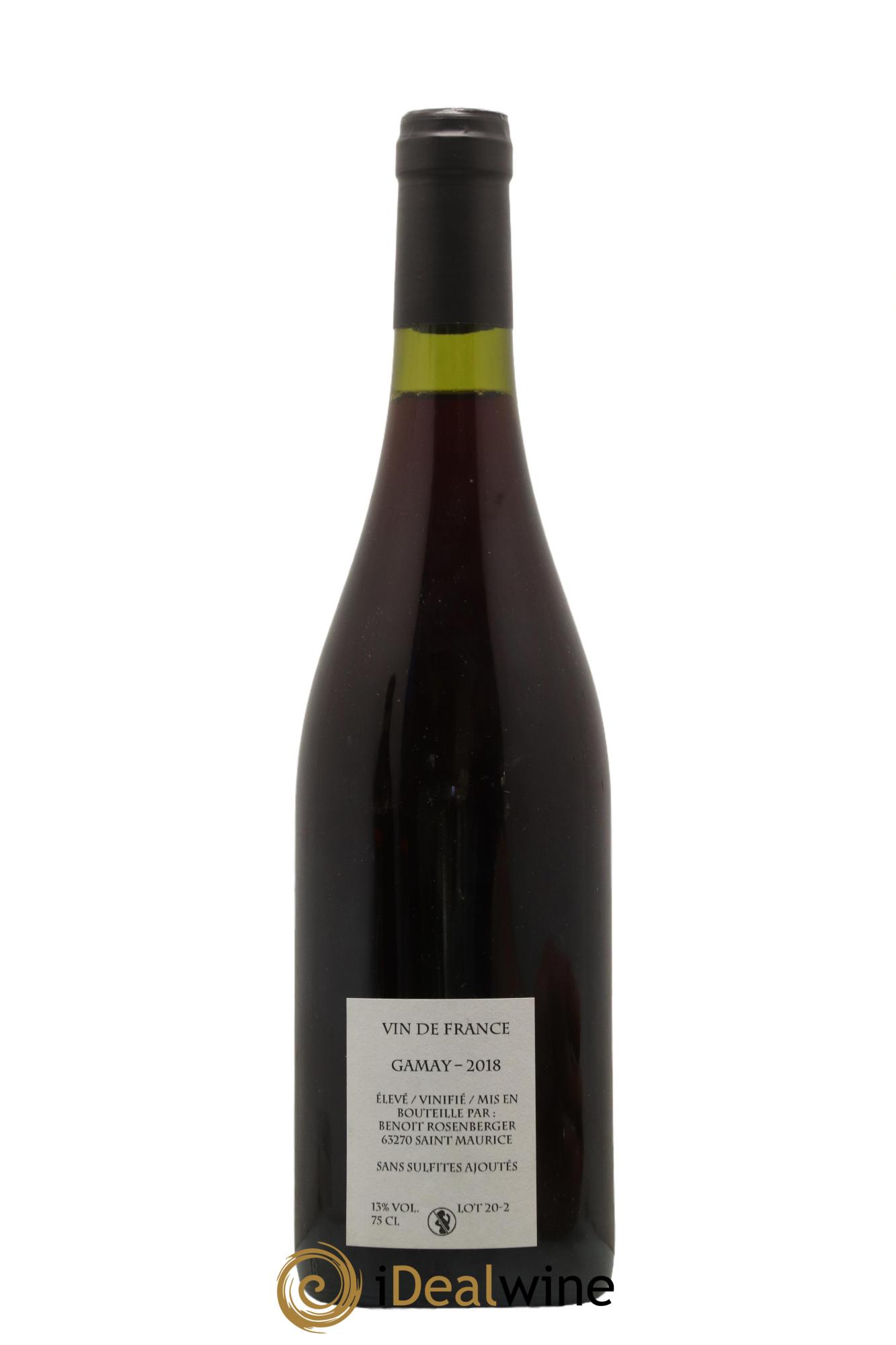 Vin de France Verre de Terre Loup des Vignes Benoit Rosenberger  2018 - Lot de 1 bouteille - 1