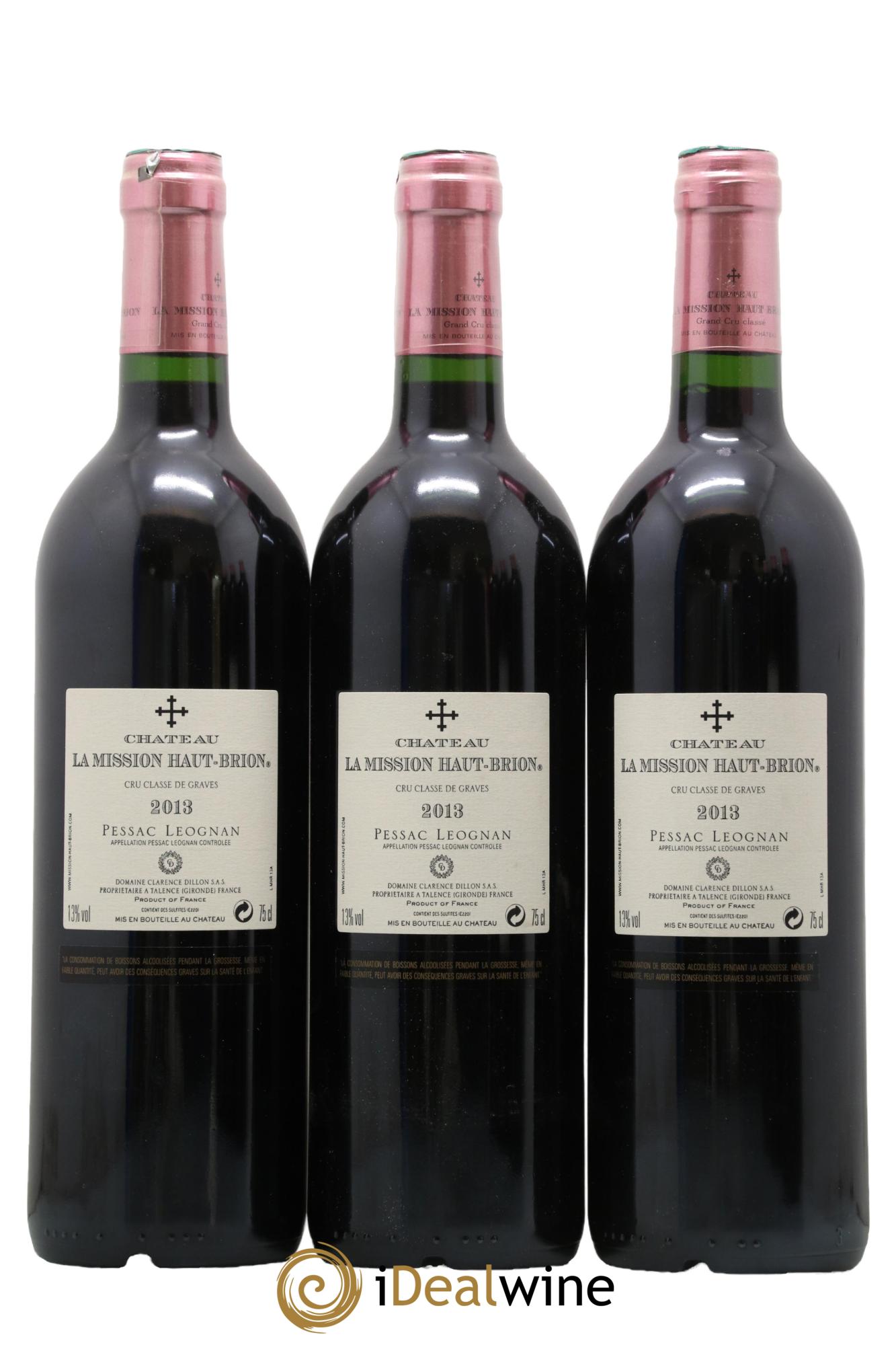 Château la Mission Haut-Brion Cru Classé de Graves 2013 - Lotto di 3 bottiglie - 1