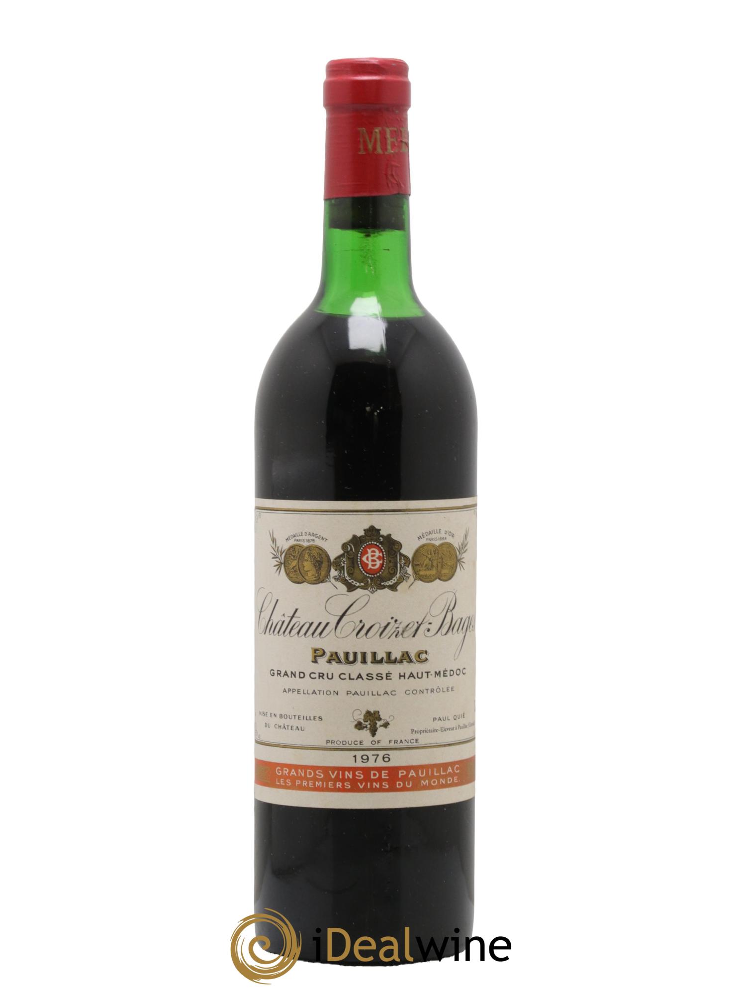 Château Croizet Bages 5ème Grand Cru Classé 1976 - Lot de 1 bouteille - 0