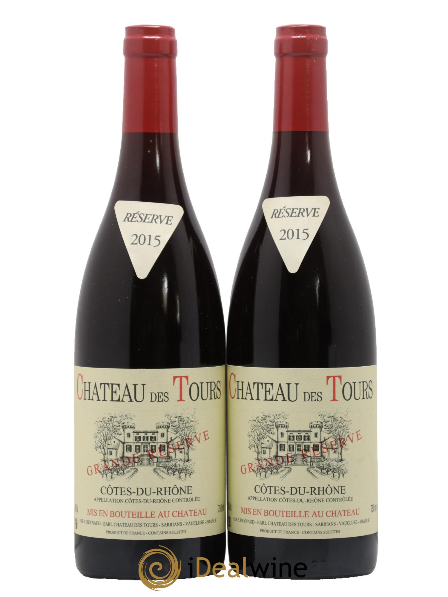 Côtes du Rhône Château des Tours Grande Réserve Emmanuel Reynaud 2015 - Lot de 2 bouteilles - 0