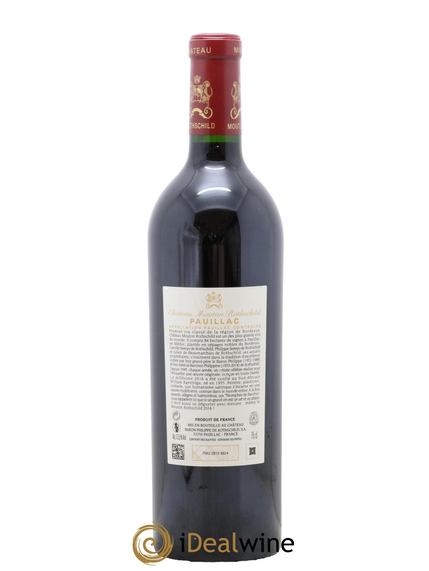 Château Mouton Rothschild 1er Grand Cru Classé 2016 - Lot de 1 bouteille - 1