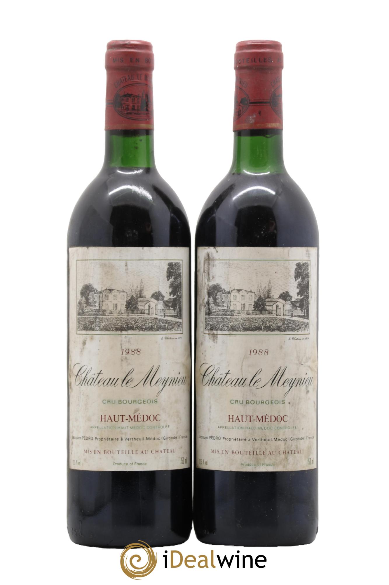 Haut Médoc Chateau le Meynieu 1988 - Posten von 2 Flaschen - 0