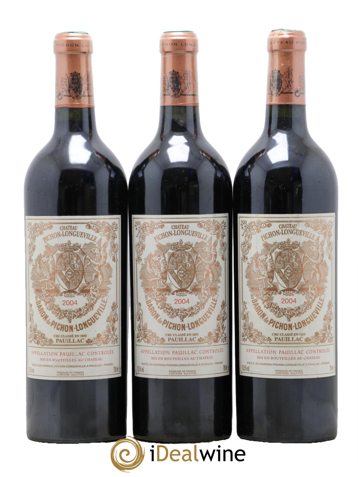 Pichon Longueville Baron 2ème Grand Cru Classé 2004 - Lotto di 3 bottiglie - 0